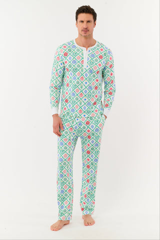 Roller Rabbit Green Mens Ornament Trellis Spencer Pajamas