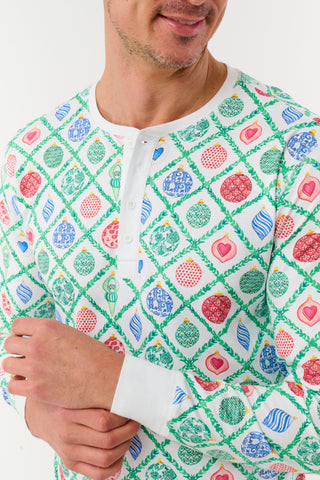 Roller Rabbit Green Mens Ornament Trellis Spencer Pajamas