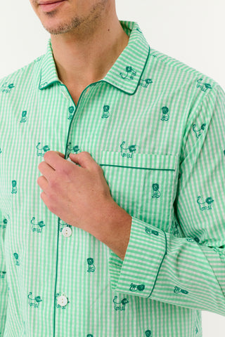 Roller Rabbit Green Mens Leo Gingham Loungewear