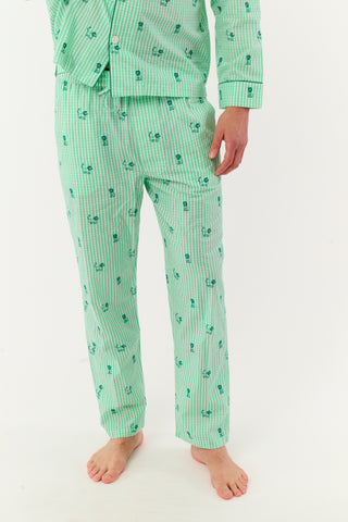 Roller Rabbit Green Mens Leo Gingham Loungewear