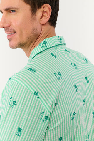 Roller Rabbit Green Mens Leo Gingham Loungewear