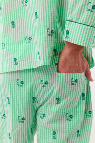 Roller Rabbit Green Mens Leo Gingham Loungewear