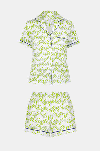 Roller Rabbit Lime Minnows Polo Pajamas