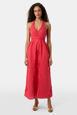 red monaco maxi dress Monaco Long Tiered Maxi Dress Averly Geo RED-PINK-MULTI / XL by Sugarlips