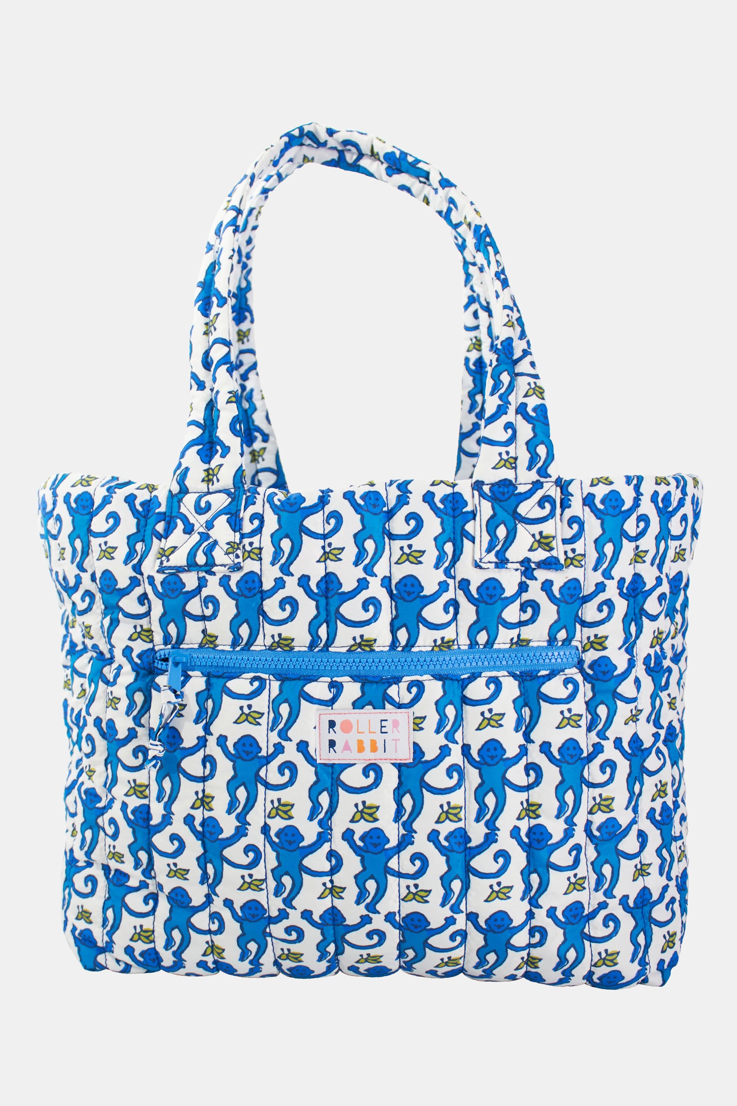 Roller Rabbit Monkey Large Quilted Tote