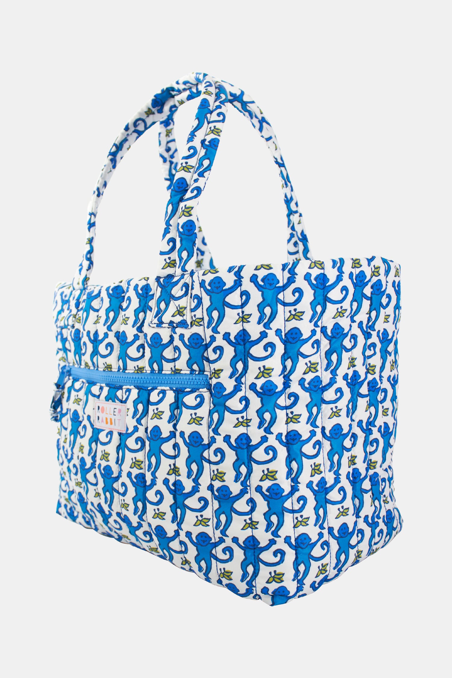 Roller Rabbit Monkey Large Quilted Tote