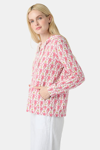 Roller Rabbit pink Monkey Harley Hoodie
