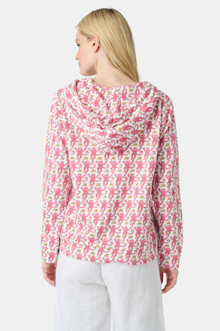 Roller Rabbit pink Monkey Harley Hoodie