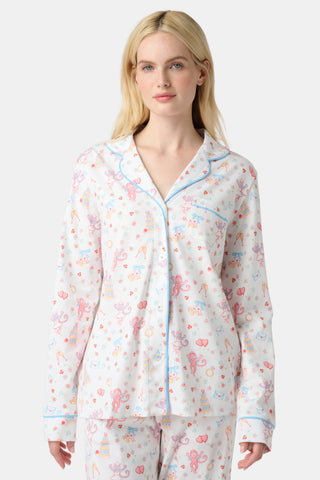 Roller Rabbit Monkey Said Yes Long Sleeve Polo Pajamas 