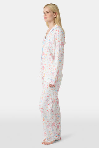 Roller Rabbit Monkey Said Yes Long Sleeve Polo Pajamas 
