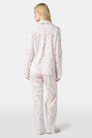 Roller Rabbit Monkey Said Yes Long Sleeve Polo Pajamas 