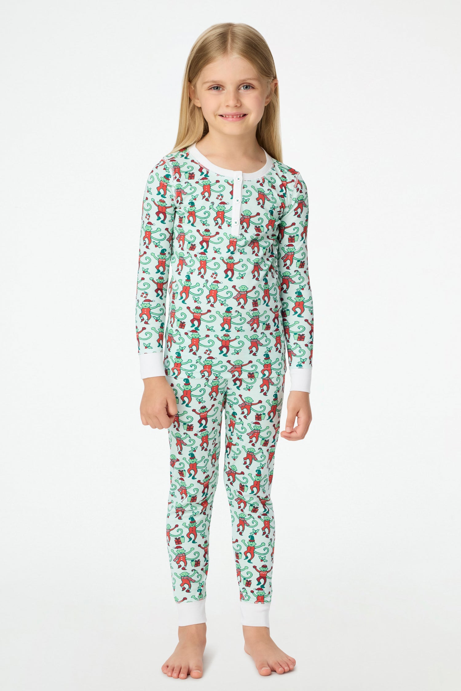 Roller Rabbit Kids Monkey Mas Mint Pajamas