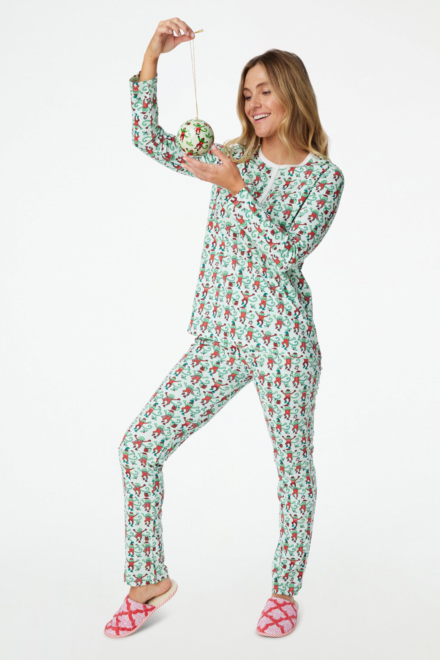 Roller Rabbit Monkey Mas Mint Pajamas
