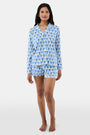 Roller Rabbit Women's Blue Monkey Paola Polo Pajamas