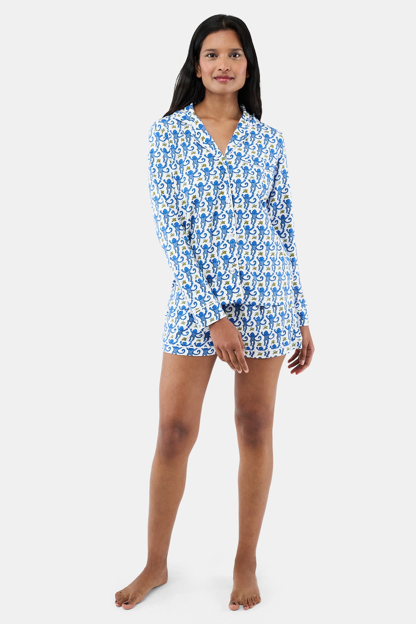 Roller Rabbit Women's Blue Monkey Paola Polo Pajamas  view 3