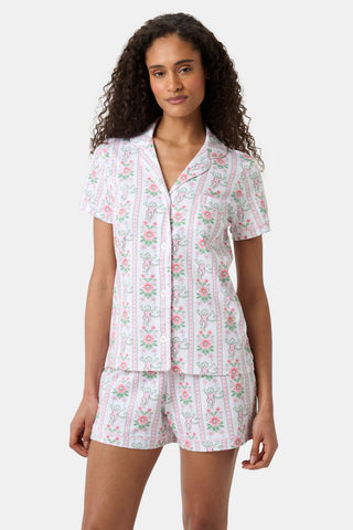 Roller Rabbit x Hill House Monkey Block Stripe Polo Pajamas