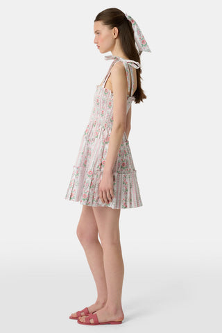 Roller Rabbit x Hill House Pink Monkey Block Stripe Ribbon Charlotte Nap Dress