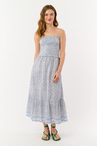 Roller Rabbit White Naolin Fish Border Briar Dress