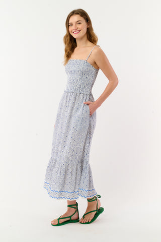 Roller Rabbit White Naolin Fish Border Briar Dress