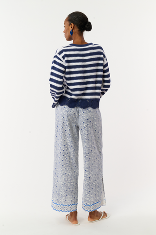 Roller Rabbit White Naolin Fish Border Caspian Pant