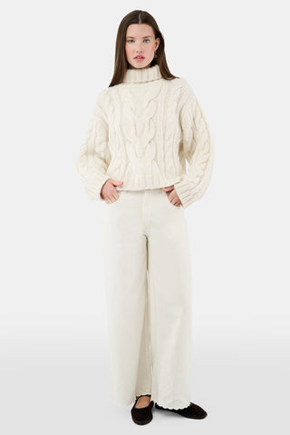 ROLLER RABBIT WHITE AND BURGUNDY NAOMI SWEATER