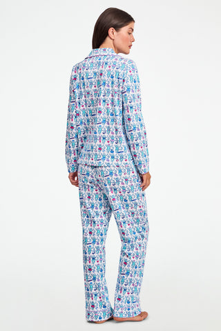 Newport Beach Monkey Long Sleeve Polo Pajamas