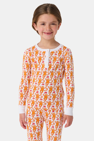 Roller Rabbit Orange Kids Monkey Pajamas