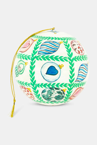 Roller Rabbit Green Ornament Trellis Ornament