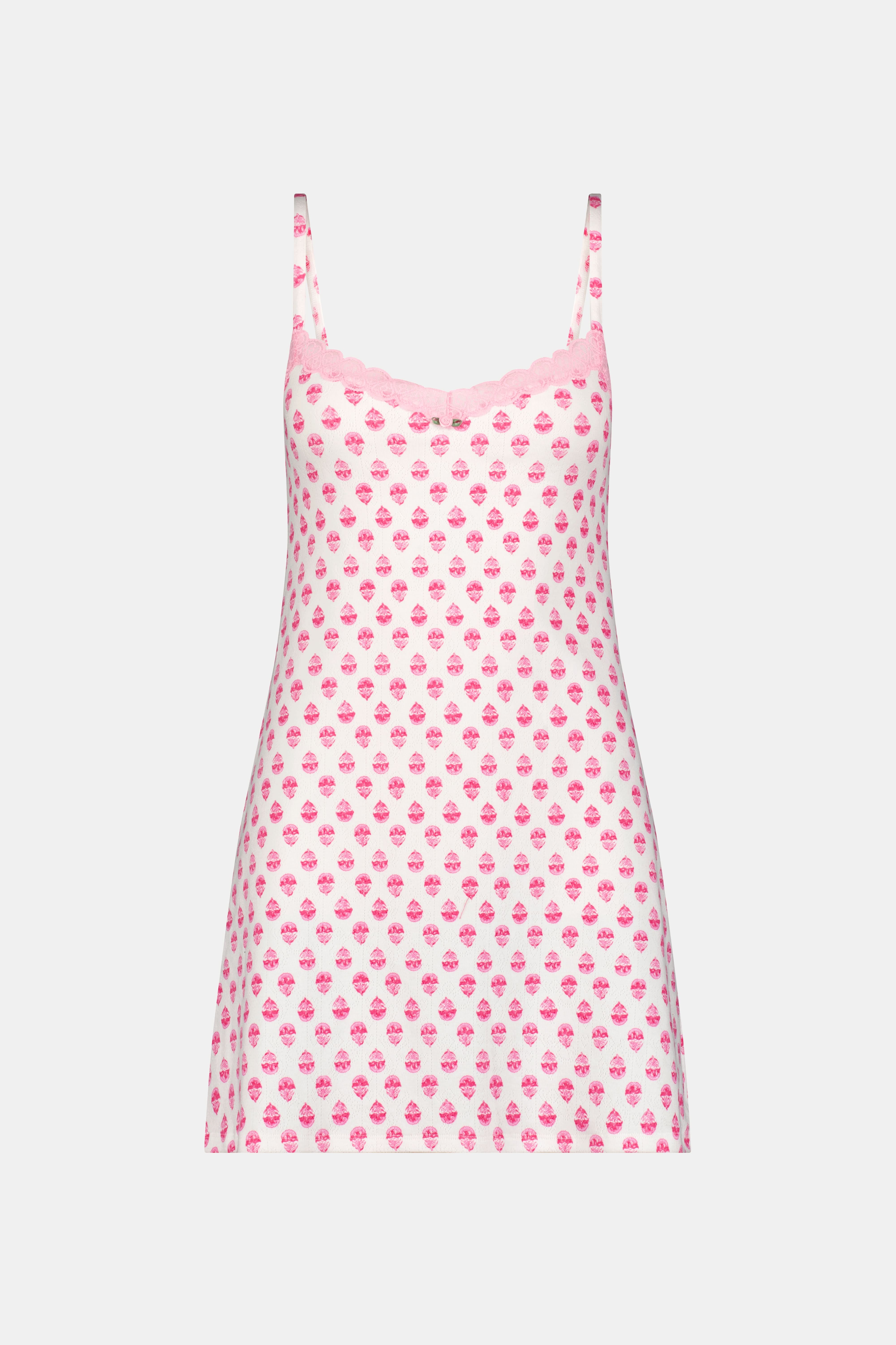 Ditsy Daisy Pointelle Pearl Slip Dress White XS Ditsy Daisy Pointelle Pearl Slip Dress White XS