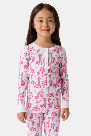 Roller Rabbit Pink Kids Gigi Giraffe Pajamas