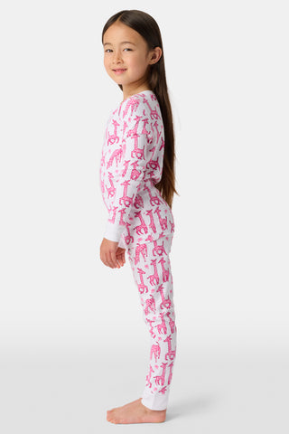 Roller Rabbit Pink Kids Gigi Giraffe Pajamas