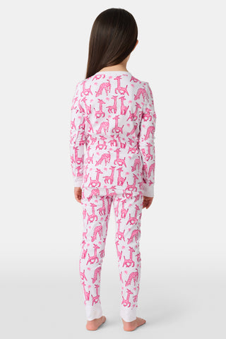 Roller Rabbit Pink Kids Gigi Giraffe Pajamas