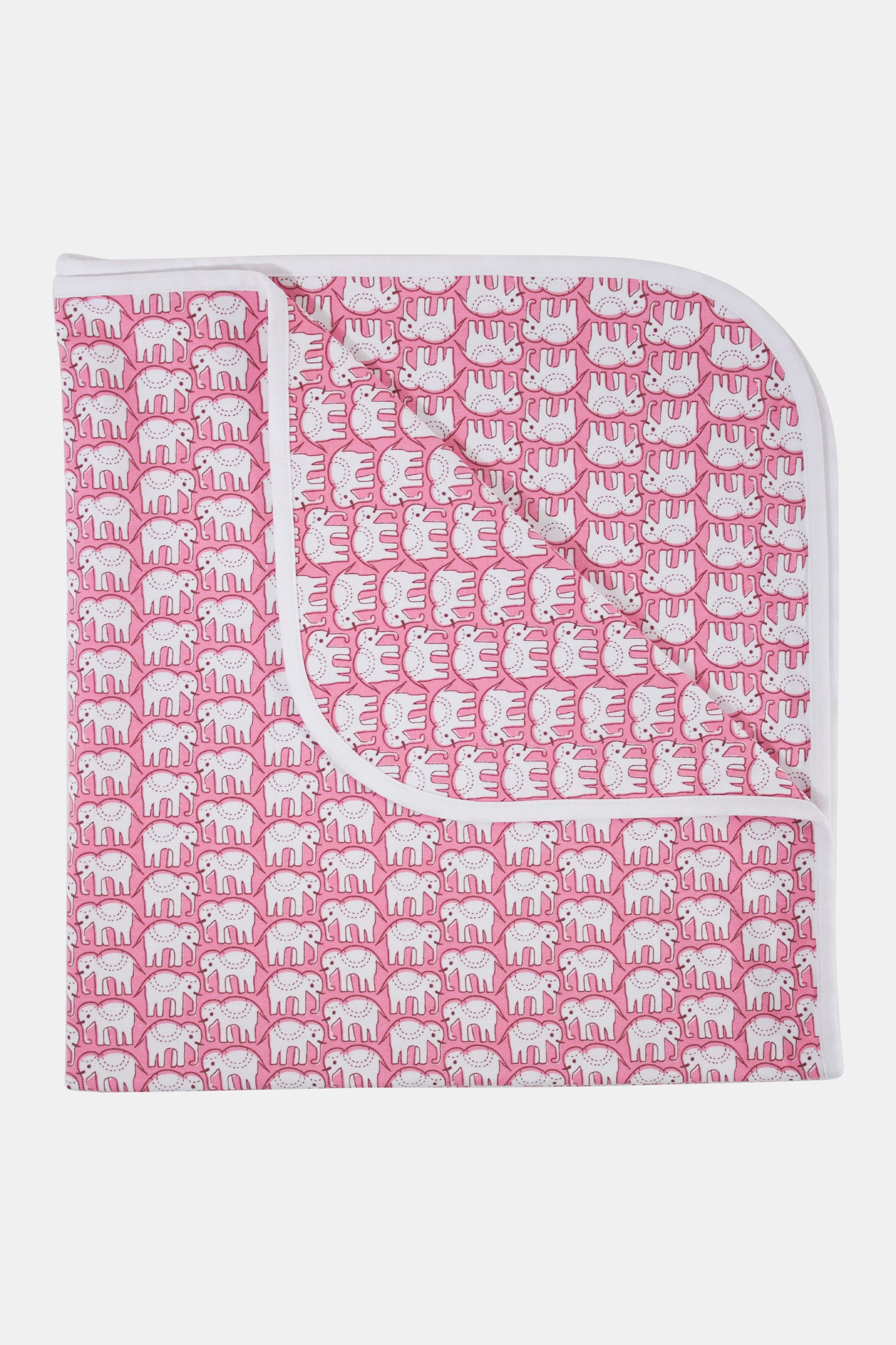 Roller Rabbit Pink Infant Hathi Receiving Blanket