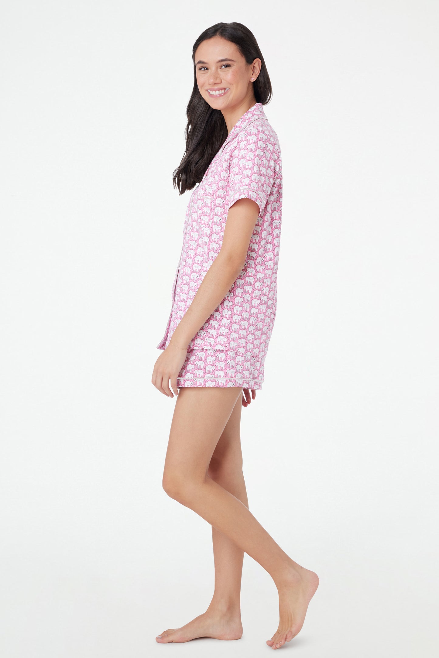 Roller Rabbit Pink & White Hathi Polo Pajamas