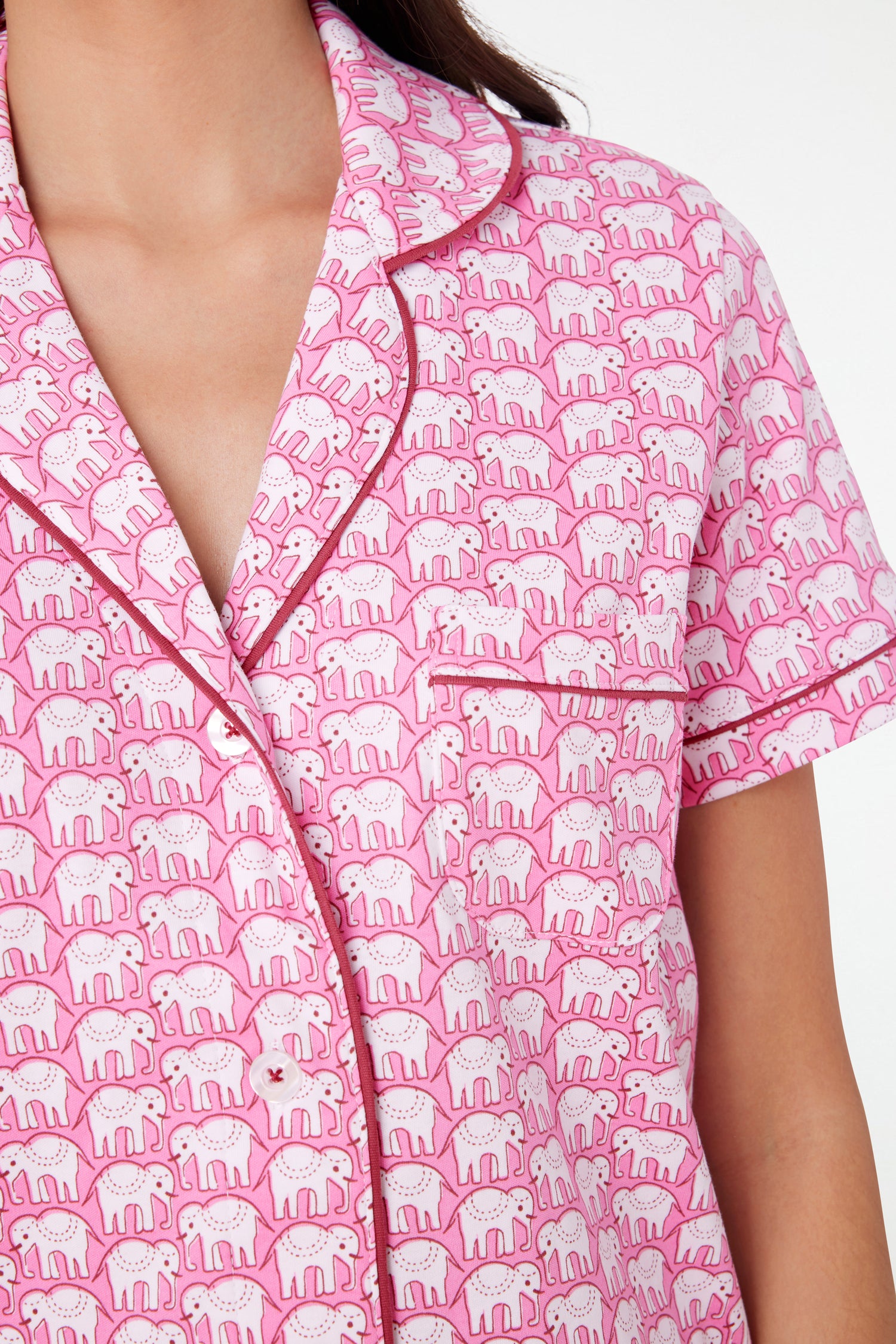 Roller Rabbit Pink Hathi Polo Pajamas