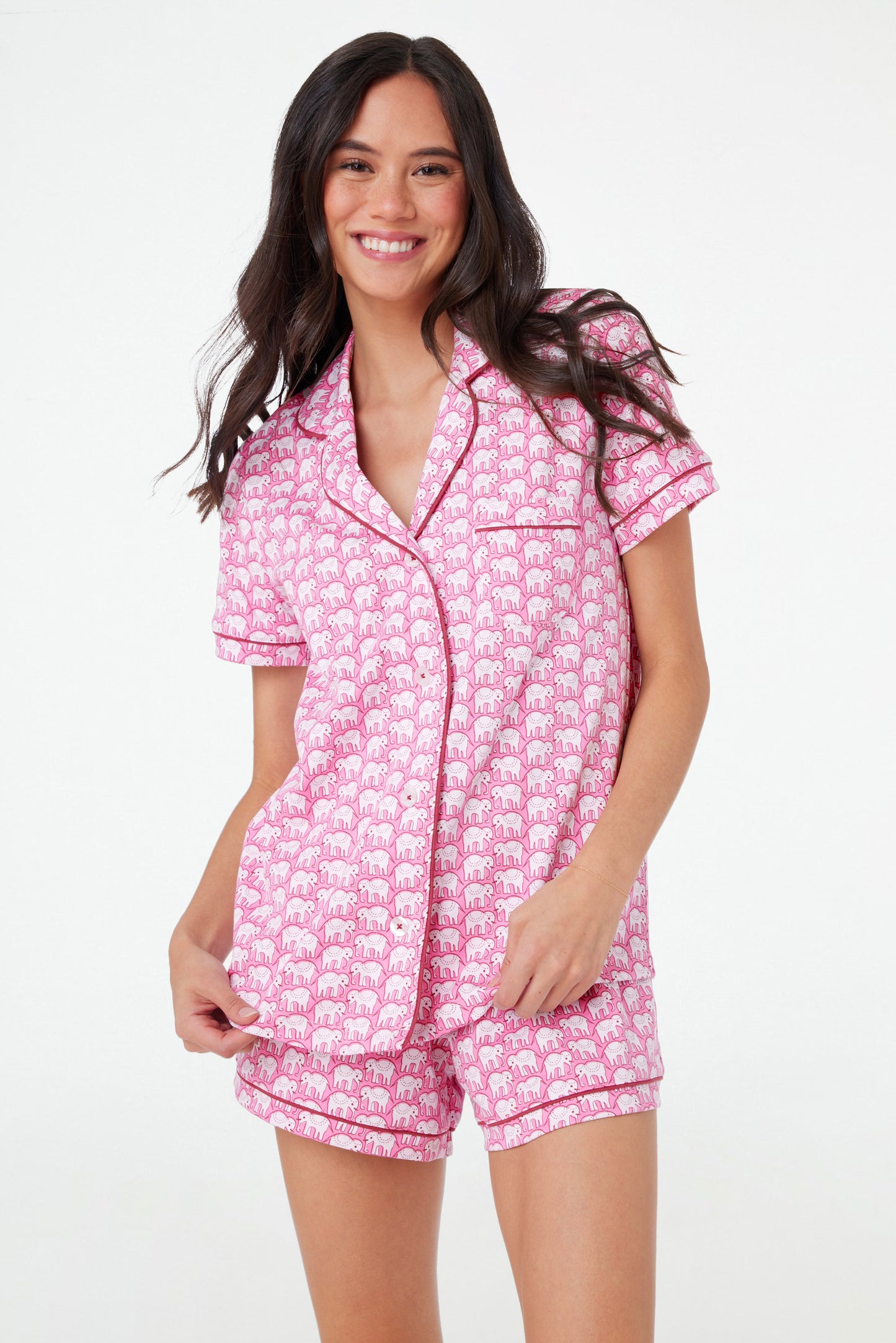 Roller Rabbit Pink Hathi Polo Pajamas