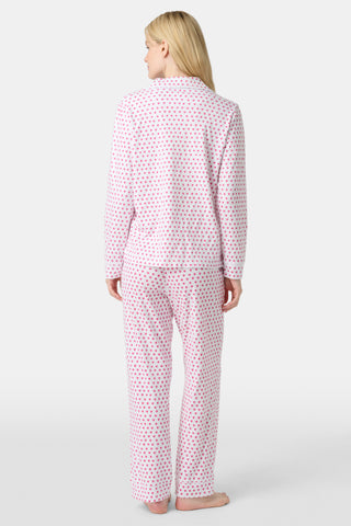 Roller Rabbit Pink Hearts Long Sleeve Polo Pajamas