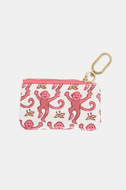 Roller Rabbit Pink Monkey Coin Pouch