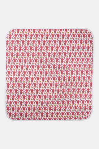 Roller Rabbit Pink Infant Monkey Receiving Blanket