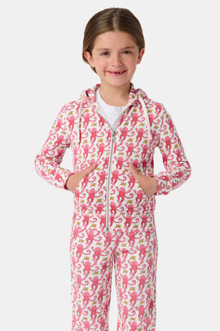 Roller Rabbit Pink Kids Monkey Harley Hoodie