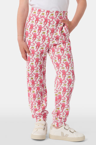 Roller Rabbit Pink Kids Monkey Sweatpants