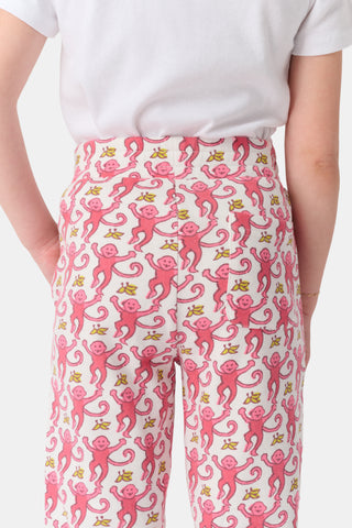 Roller Rabbit Pink Kids Monkey Sweatpants