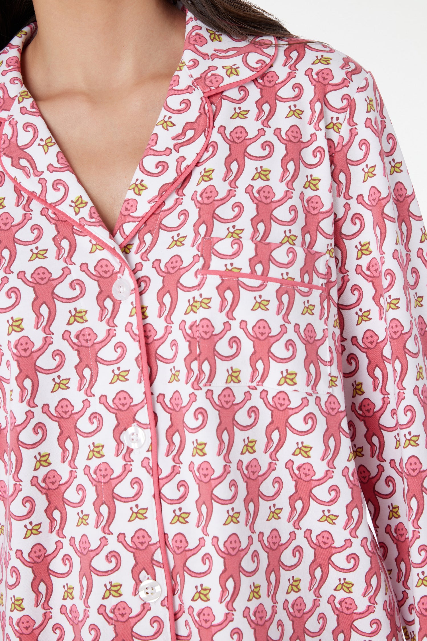 Roller Rabbit Pink Monkey Paola Polo Pajamas