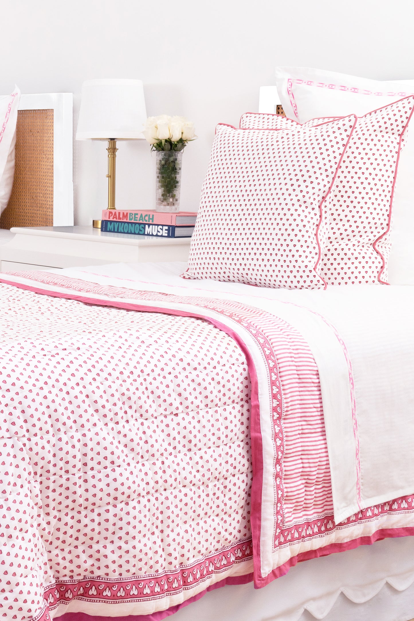 Roller Rabbit Pink Hearts Decorative Pillow