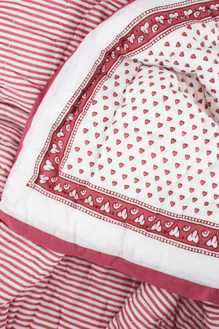 Roller Rabbit Pink Hearts Baby Quilt