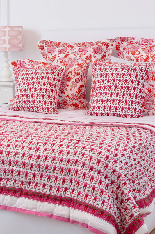 Roller Rabbit Pink Monkey Decorative Pillow