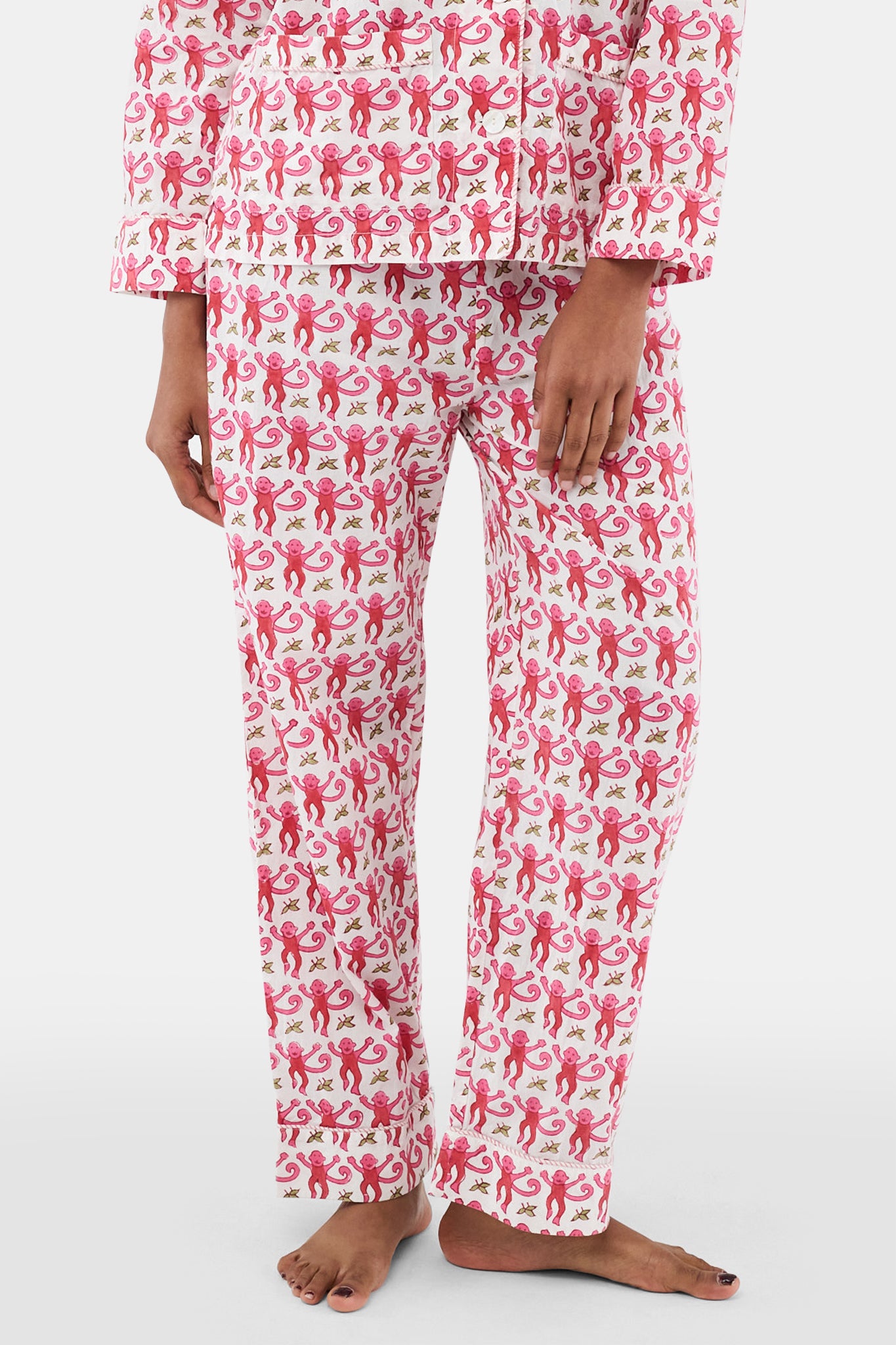 Roller Rabbit Pink Monkey Loungewear view 4