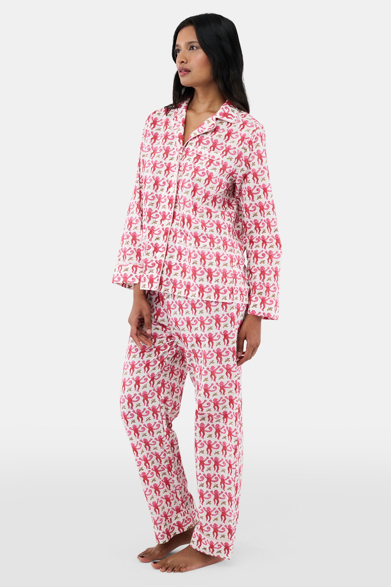 Roller Rabbit Pink Monkey Loungewear view 5