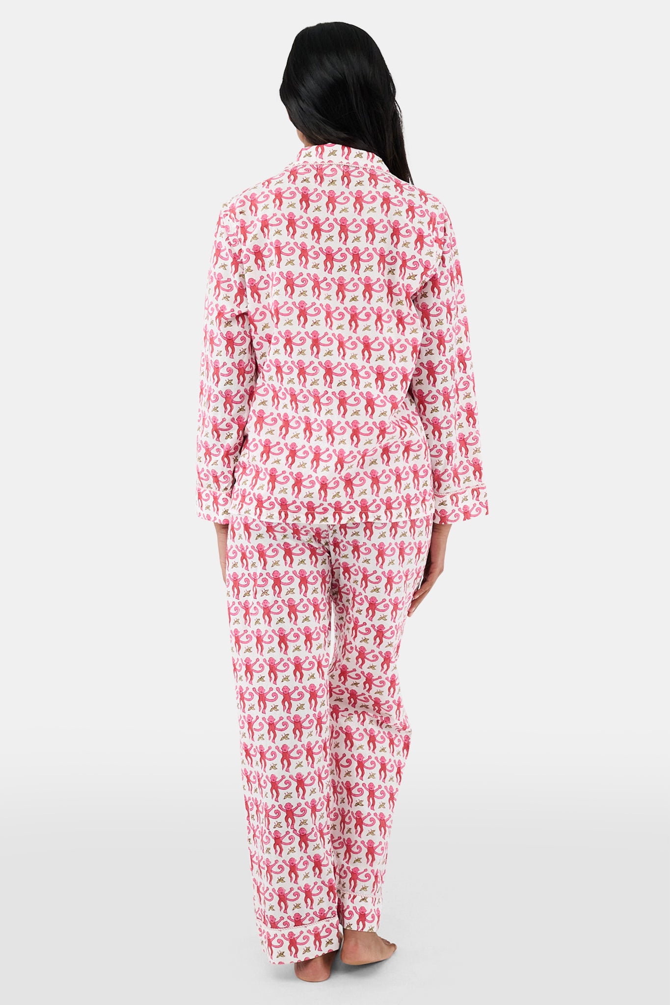 Roller Rabbit Pink Monkey Loungewear view 6