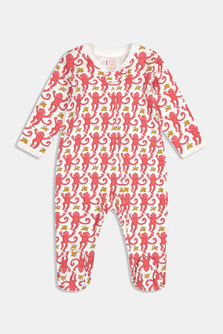 Infant Monkey Zipper Footie